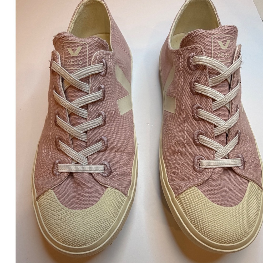 VEJA Kids Girls Canvas Sneakers Pink Rose EU 34 US 3 Lace Up Shoes